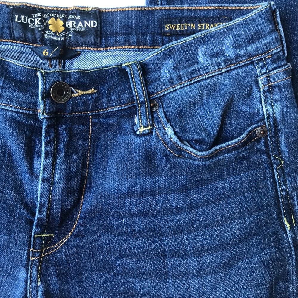 Lucky brand sweet n straight embroidered jeans 28 - Picture 3 of 7